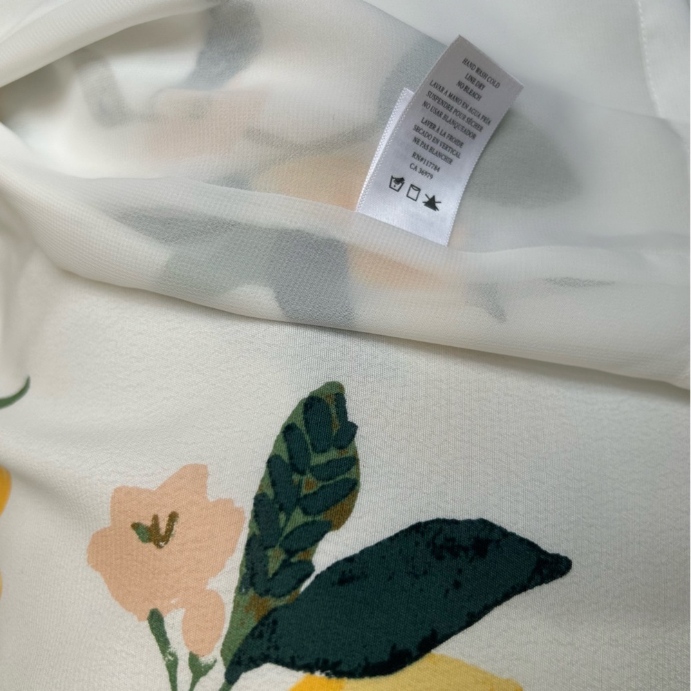 Rails NWT Trista Mini Dress Small NWT Lemon Grove Wrap Mini White Yellow Lemons - Picture 7 of 9